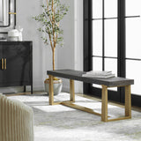 Benches, Ottomans & Stools Voyage Brass And Wood Bench