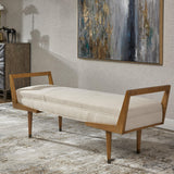 Benches, Ottomans & Stools Waylon Modern Ivory Bench