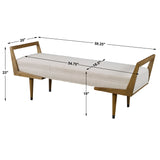 Benches, Ottomans & Stools Waylon Modern Ivory Bench