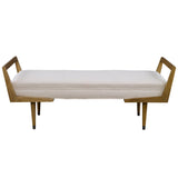 Benches, Ottomans & Stools Waylon Modern Ivory Bench