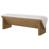 Benches, Ottomans & Stools Wedged Ivory Fabric Bench