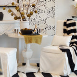 Blankets & Throws Cotton Knit Striped Throw Blanket // Black & Cream