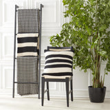 Cotton Knit Striped Throw Blanket // Black & Cream