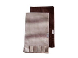 Brown & White Stripes Ruffle Kitchen Dish Towel