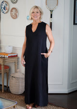 Lifestyle Jules Linen Sleeveless Maxi // Black