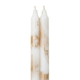 Candles & Matches 12" Taper Set // White & Gold