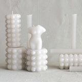 Candles & Matches Dove Grey Hobnail Pillar Candle - 2 Sizes