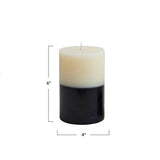 Candles & Matches Two-Tone Pillar Candle // Cream & Black
