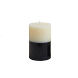 Candles & Matches Two-Tone Pillar Candle // Cream & Black