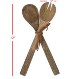 Carved Serving Utensils // Set of 2