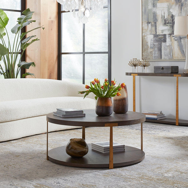 Coffee Table Palisade Round Wood Coffee Table