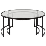 Coffee Table Rhea Black Nesting Coffee Tables S/2