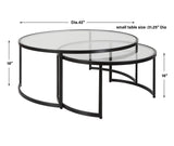 Coffee Table Rhea Black Nesting Coffee Tables S/2