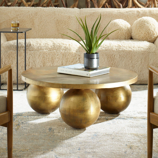 Coffee Table Triplet Antique Brass Coffee Table