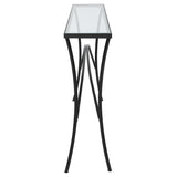 Console & Sofa Tables Alayna Black Metal & Glass Console Table