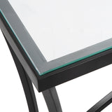 Console & Sofa Tables Alayna Black Metal & Glass Console Table