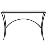 Console & Sofa Tables Alayna Black Metal & Glass Console Table