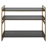 Console & Sofa Tables Stacked Up Gray Glass Console Table