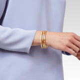 Jewelry Crescent Stone Gold Bangle // Turquoise