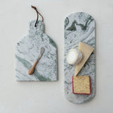 Cheese & Cutting Boards Marble Cheese/Cutting Board w/ Canape Knife, Set of 2 (Each One Will Vary)