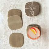 Barware Pocked Aluminum Coasters, Gold Finish, Set of 4 Tied with Jute