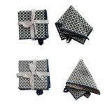 Kitchen Textiles Woven Cotton Dish Cloths with Stitched Edge, Set of 3 Tied with Cotton Tape, 2 Styles