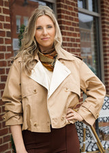 Lifestyle Daniela Balloon Cropped Trench Coat