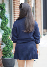 Lifestyle Beau Knit Midi Skirt // Navy
