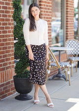Lifestyle Delanie Black & White Polka Dot Skirt