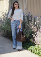 Vince Rolled Knit Sweater // Gray