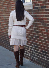 Greta Ruffle Hem Sweater Dress // Moonstone