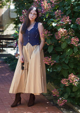 Lifestyle Claira Midi Dress // Navy & Tan