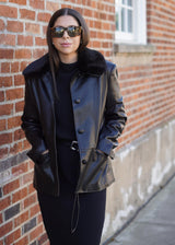Lifestyle Maud Vegan Leather Jacket // Black