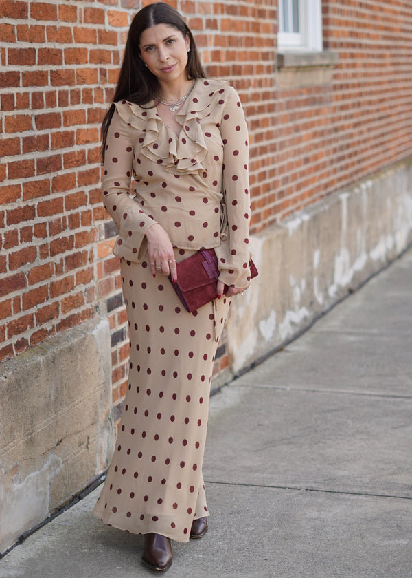 Lifestyle Kalila Polka Dot Midi Skirt