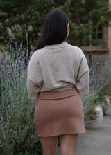 Vince Boxy Rolled Knit Sweater // Oatmeal
