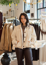 Nue 10/20 shoot: Celine Faux Leather Wide Leg Trouser + Saskia Gathered Faux Suede Jacket