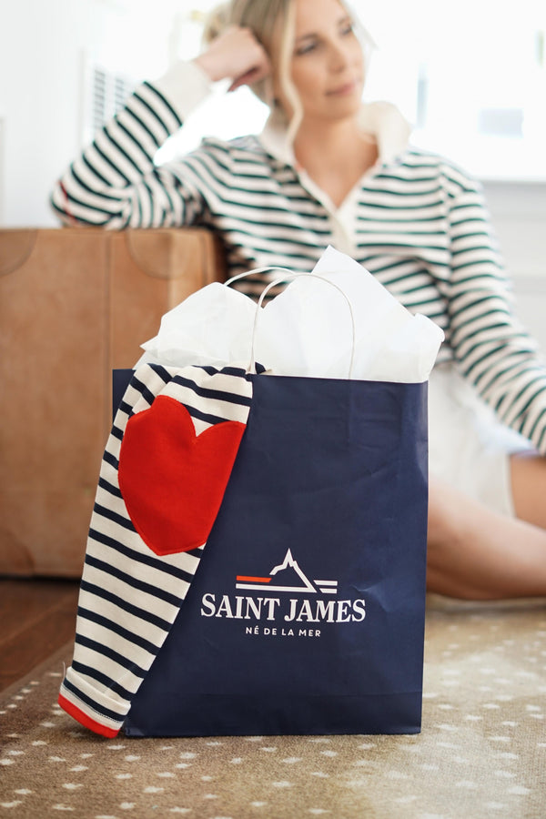Lifestyle Saint James Heart Patch Authentic Breton Stripe Knit Shirt