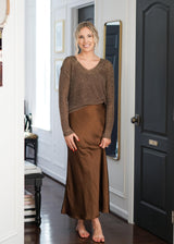 Lifestyle Joelene Espresso Shimmer Sweater Top