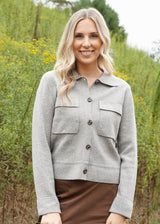 Lifestyle Vivienne Collared Cardigan Sweater // Grey