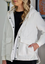 Lifestyle Avril Quilted Knit Jacket // Ecru