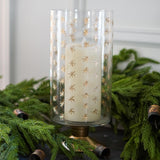 Holiday Decorative Objects Starburst Hand-Painted Etched Glass Footed Hurricane