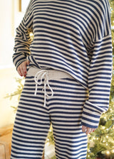 Cosie Navy Stripe Knit Set