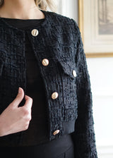 Lifestyle Cecile Knit Wool Cropped Jacket