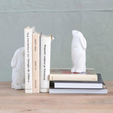 Decor Hand-Carved Marble Rabbit Bookends // Set of 2