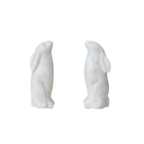 Decor Hand-Carved Marble Rabbit Bookends // Set of 2