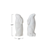 Decor Hand-Carved Marble Rabbit Bookends // Set of 2