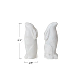 Decor Hand-Carved Marble Rabbit Bookends // Set of 2 