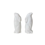 Decor Hand-Carved Marble Rabbit Bookends // Set of 2