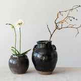 Decorative Object Found Brown Clay Jar // 7.5"