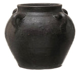 Decorative Object Found Brown Clay Jar // 7.5"